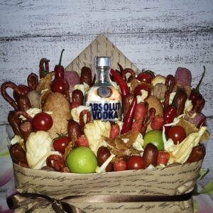 Бокс букет подарочный поздравительный съедобный вкусный с водкой мужчине женщине Сахара